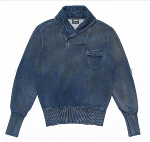 TMT SHAWL-COLLAR INDIGO SWEAT SHIRTS