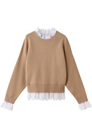 ENFOLD WOOL COTTON フリル プルオーバー