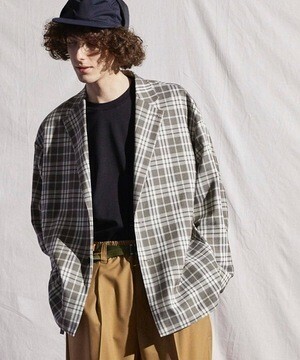 MAISON SPECIAL 《ユニセックスアイテム》チェック/無地ストレッチスーパーオーバーテーラードジャケット