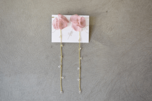 Matilda rose chiffon flower long chain/イヤリング