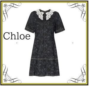 Chloé 【Chloe】フローラル デニムドレス ワンピース (Chloe/ワンピース) C21SDR01157CR21S157【BUYMA】