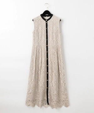 GRACE CONTINENTAL レース刺繍ボウタイドレス