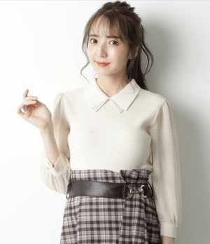 Rirandture シフォン袖衿付ニット