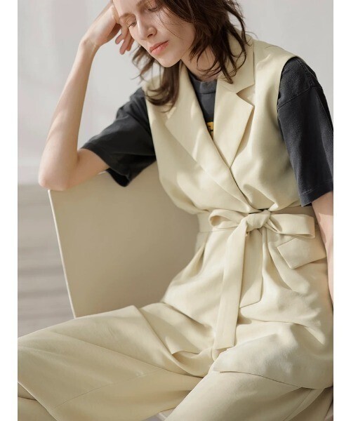 TONAL ウェストリボンテーラードジレ