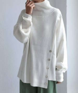 antiqua ワイドリブアシメニット ニット レディース トップス 長袖・na-00310