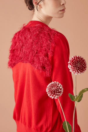 canaco_ BACK FRINGE KNIT（S-086)