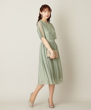 Aimer はしごレース×シフォンギャザースカートワンピース
