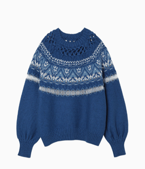 Mame Kurogouchi Cotton Nordic Knit Pullover