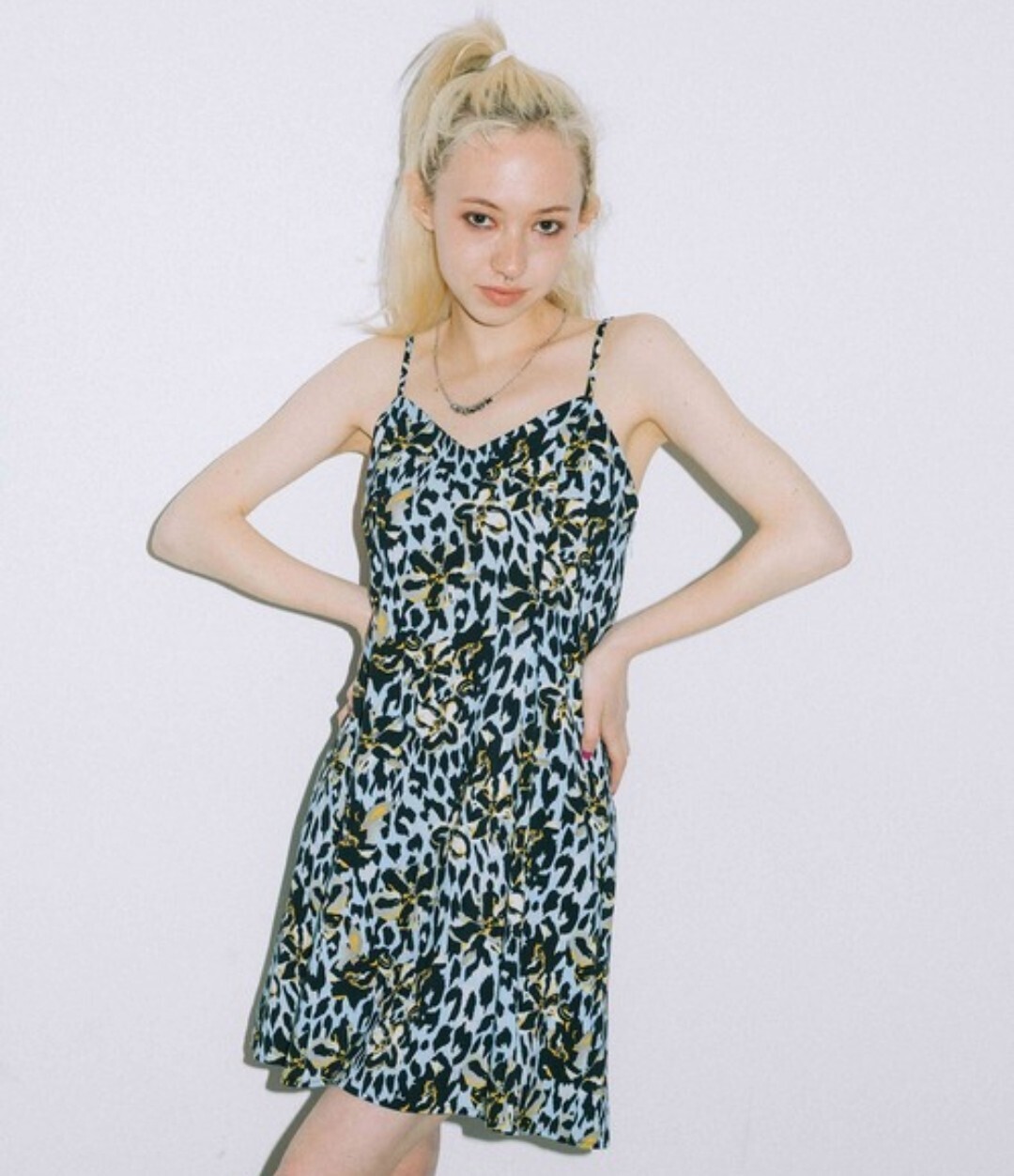 X-girl FLORAL LEOPARD ALOHA CAMISOLE DRESS