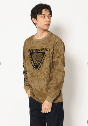 AVIREX フューチャーコマンド トライアングルTシャツ/L/S AFC TRIANGLE T-SHIRT