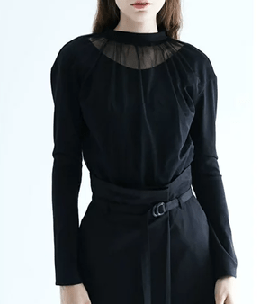 AULA AILA SHEER LAYERED PULLOVER