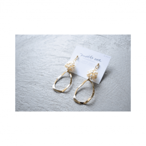 Matilda rose natural pearl ball/ピアス