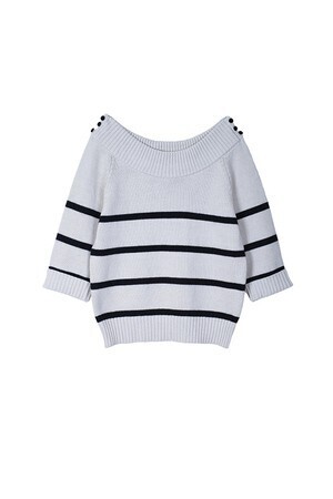 deicy ボーダーオフショルニットプルオーバー