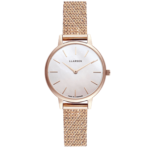 LLARSEN "TREASURE" Rose gold with treasure bracelet / White shell dial