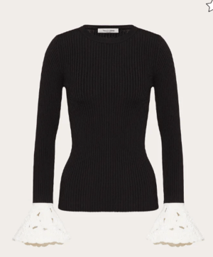 VALENTINO ストレッチレーヨン プルオーバー エンブロイダリー