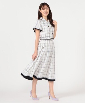 LAISSE PASSE トレンチチェックシャツワンピース