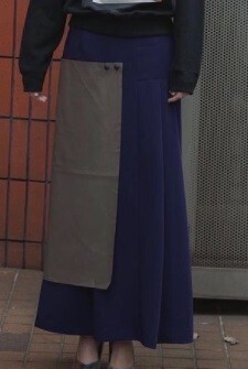 BELLE DIFFERENT MATERIAL TUCK SKIRT