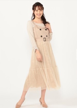 LAISSE PASSE トレンチキャミワンピ