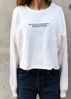 me Jane 天竺刺繍クロップド丈ロンT