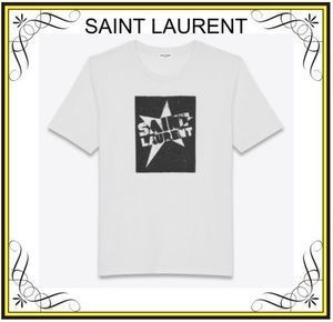 SAINT LAURENT 【Saint Laurent】“SAINT LAURENT” スター Tシャツ (Saint Laurent/Tシャツ・カットソー) 614274YBRU29766【BUYMA】