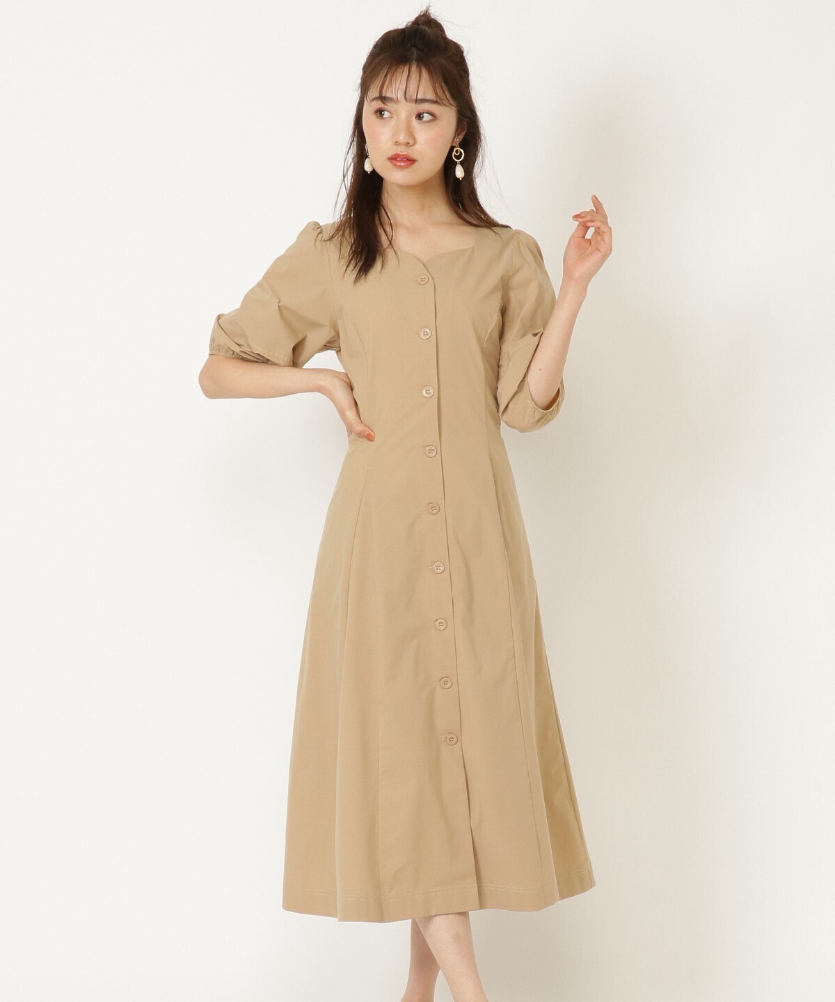 WILLSELECTION タイプライターボリュームスリーブワンピース