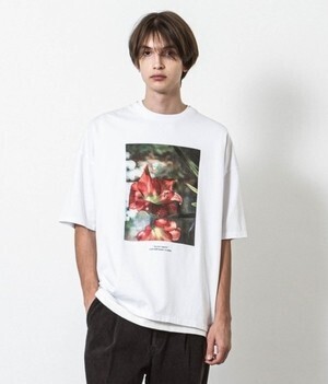 SLICK MVS天竺ドロップショルダープリントTシャツ