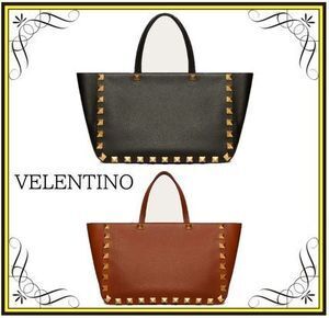 VALENTINO 【VALENTINO】ローマンスタッズ グレインカーフスキン トート (VALENTINO/トートバッグ) VW2B0I66UKI0NO  VW2B0I66UKIHG5【BUYMA】