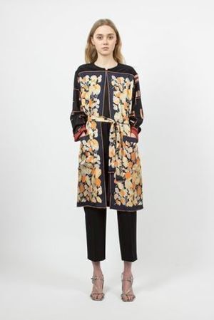 Dries Van Noten プリントシルクコート