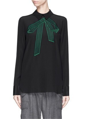 Stella McCartney Bow embroidery silk shirt