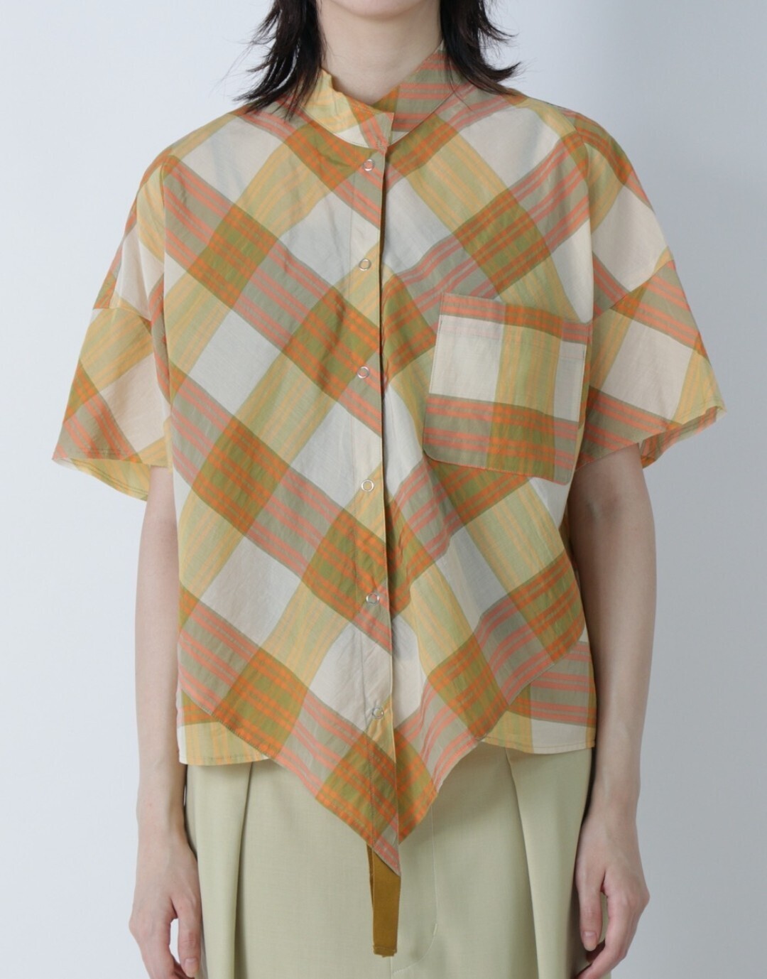 BASE MARK Plaid Rhombus Shirts