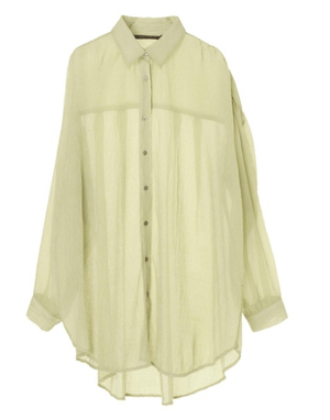 YECCA VECCA シアー楊柳ロングシャツ