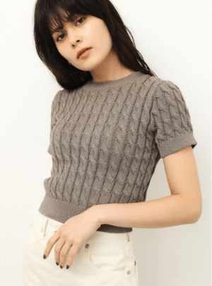 LAGUA GEM CABLE LIGHT KNIT TOPS