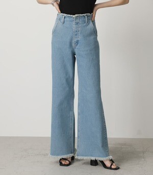 AZUL BY MOUSSY FRINGE DENIM WIDE２