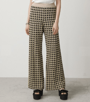 AZUL BY MOUSSY GEOMETRIC PATTERN KNIT PANTS