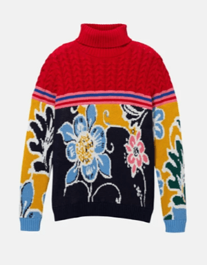 Desigual ヘビーゲージプルオーバー FLOWERS