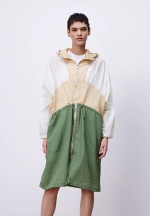 ZARA カラーブロック オーバーサイズ レインコート