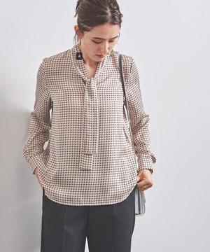 UNITED ARROWS UBCB ジオメトリックプリント ボウタイ ブラウス