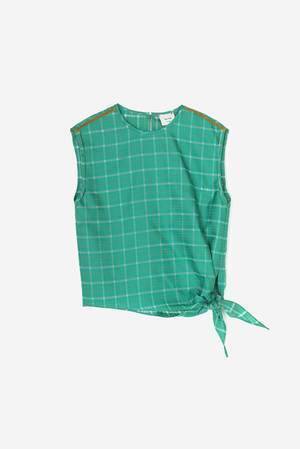 ALYSI CHECKED SUMMER BLOUSE