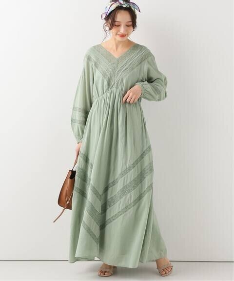 SARA MALLIKA GAUZE LACE DRESSロングワンピース