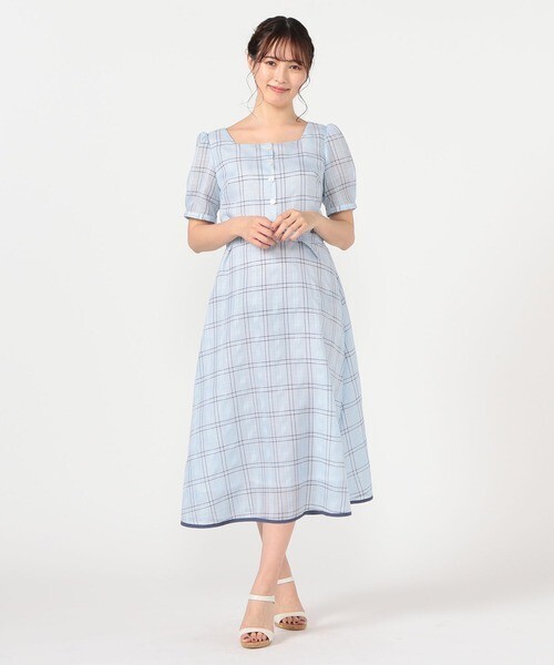 LAISSE PASSE シアーチェックワンピース