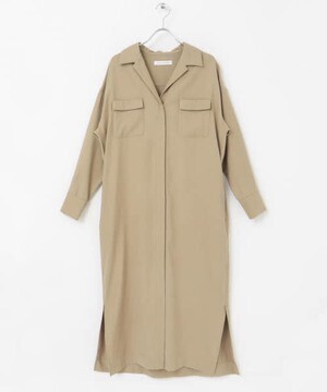 URBAN RESEARCH オープンカラーロングシャツワンピース