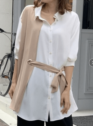 TONAL アシメウェストベルトロングシャツ