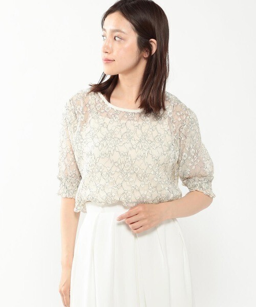 MISCH MASCH レースプリーツブラウス