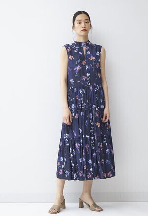 Arobe Flower Print Bowite Dress