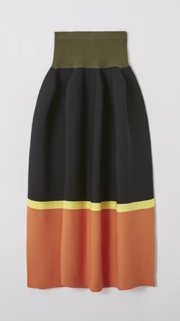 CFCL POTTERY SKIRT - BLACK MULTI -