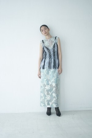EBONY S-02 Iris Cut jacquard Skirt