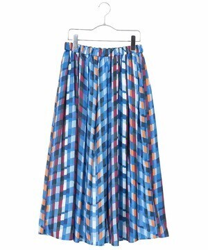 HIROKO BIS 【洗える】マルチカラーチェックプリントフレアスカート