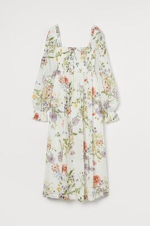 H&M シャーリングディテールワンピース