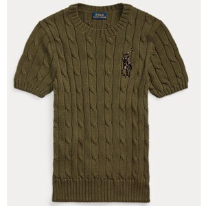 Ralph Lauren Beaded Big Pony Cable Sweater