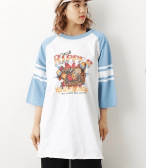 RODEO CROWNS WIDE BOWL フットボールラグランチュニックワンピース